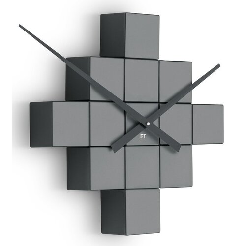 Future Time FT3000TT Cubic titanium Designové samolepicí hodiny, pr. 50 cm