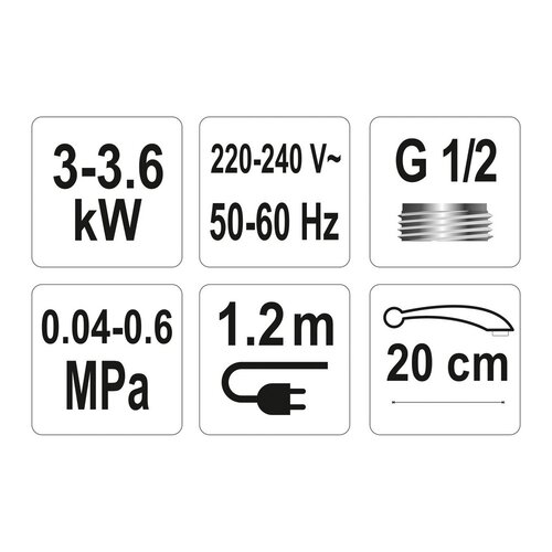 Fala Pomivalna baterija z električnim grelnikomvode, 20 cm