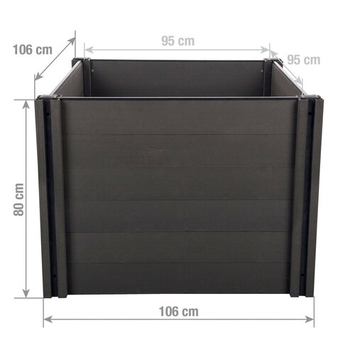 Paturi ridicate G21 Crop 106 x 106 x 80, WPC, Eben