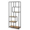 Kovový regál LOFTY GRID Asym Oak, 185 x 77 cm