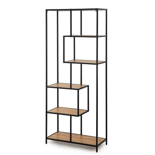 Raft metalic LOFTY GRID Asym Oak, 185 x 77 cm