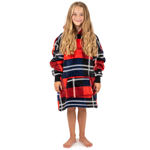 4Home Sweatshirt Mikroplüsch in  Lammfelloptik Würfel, unisex S - Kinder