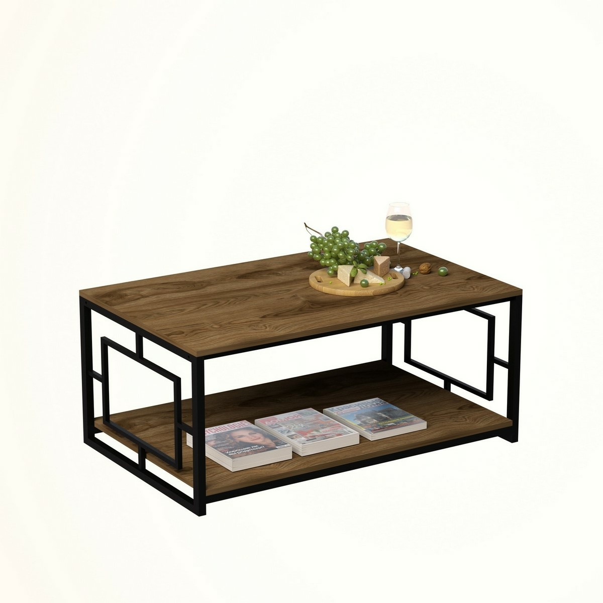 Konferenčný stolík Kelvin Black and Walnut