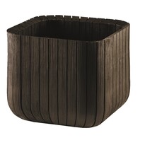 Keter Doniczka plastikowa Cube planter M brązowy, 30 x 30 x 30 cm