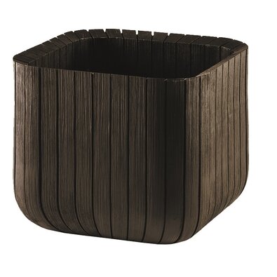 Keter Kunststoff-Blumentopf Cube planter M Braun, 30 x 30 x 30 cm