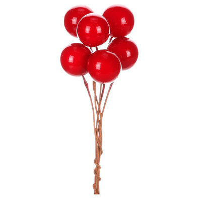 Ягоди горобини на дроті, червоні, 48 шт.