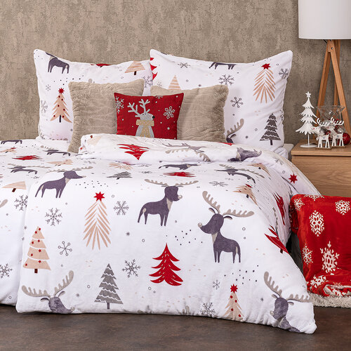 4Home Постільна білизна Cute reindeer мікрофланель, 140 x 220 см, 70 x 90 см