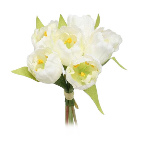 Fotografie Umělá květina svazek Tulipán, bílá
