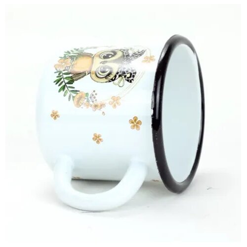 Belis Emaliowany kubek Sowa wianek, 7 cm, 0,25 l