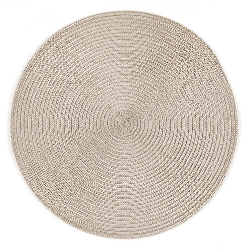 Podkładki na stół Deco okrągłe, beżowy, śr. 35 cm, zestaw 4 szt.