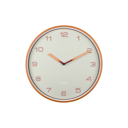 Karlsson 6013OR designerski zegar ścienny pomarańczowy, średnica  40 cm