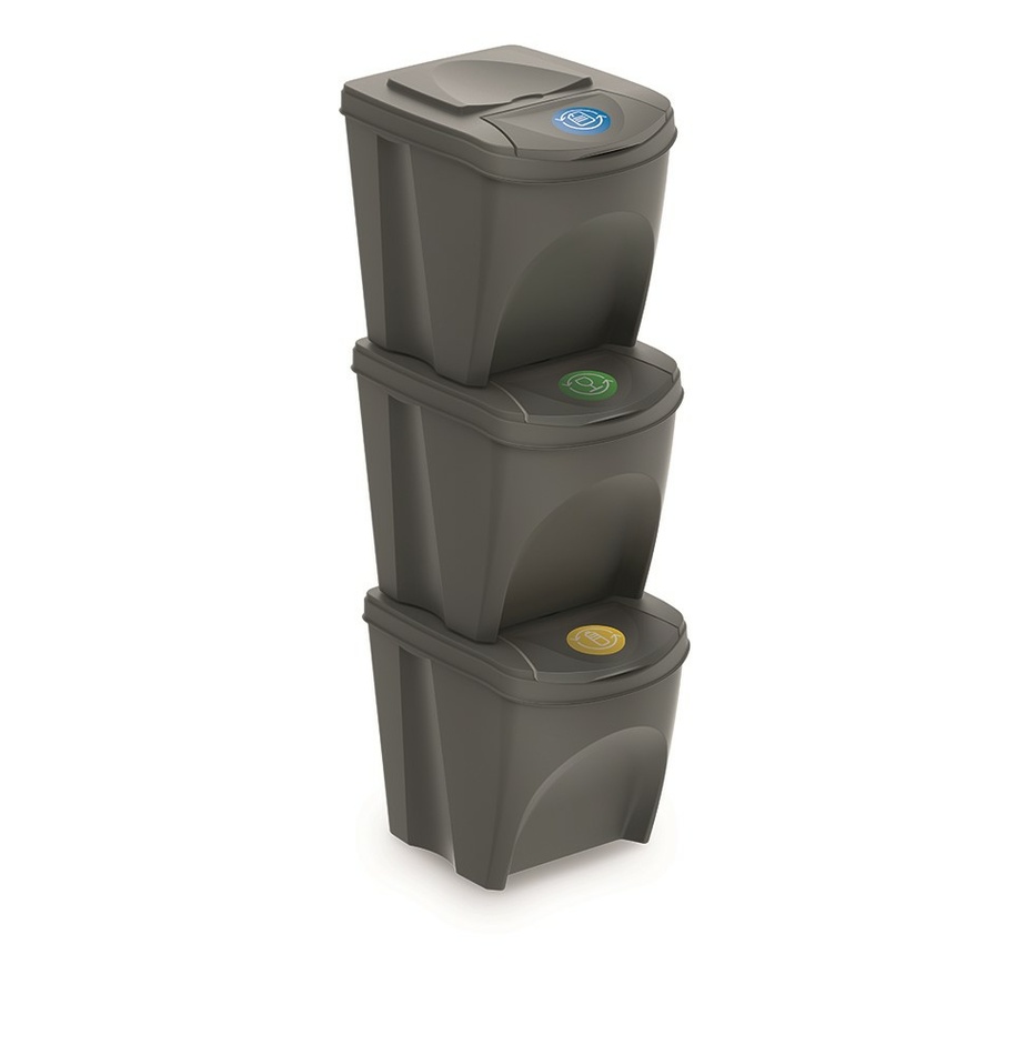 Kôš na triedený odpad Sortibox 25 l, 3 ks, sivá IKWB20S3 405u