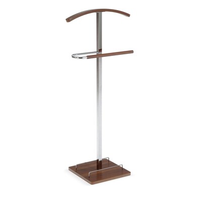 Wieszak cichy sługa, chrom/orzech