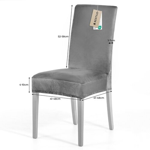 Restilo Napinac za stol Sento srebrna, 48 x 48 x58 + 10 cm, komplet 4 kos