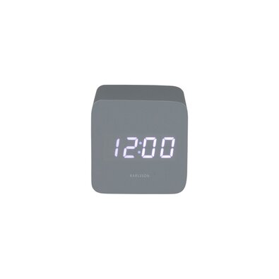 Karlsson 5982GY designerski zegar LED z alarmem szary, 7 cm