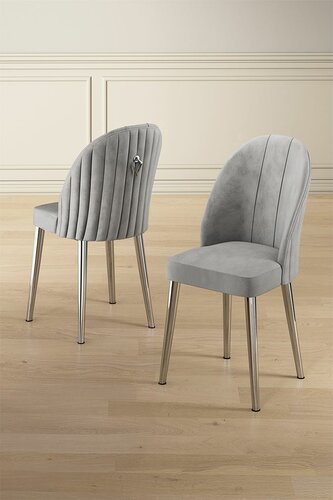 Set de scaune de sufragerie Mara Grey, 2 buc.