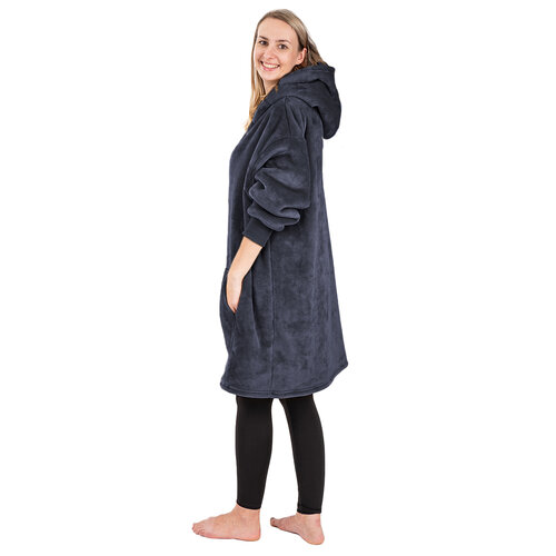 Hanorac din micropluș și imitație blăniță 4Home Antracit, mărimea S