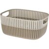 Kosz plastikowy Duo, kremowy, 38 x 28,5 x 17,1 cm