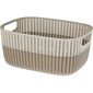 Kosz plastikowy Duo, kremowy, 38 x 28,5 x 17,1 cm