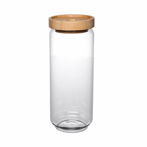 4Home Vorratsdose aus Glas mit Deckel Bamboo Style, 1000 ml