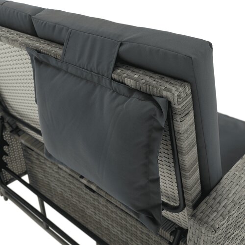 Ogrodowa sofa rattanowa MALORY, szara/naturalna