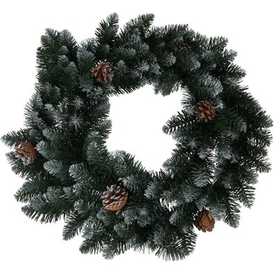 Coroniță decorativă de Crăciun Snowy verde,diametru 60 cm