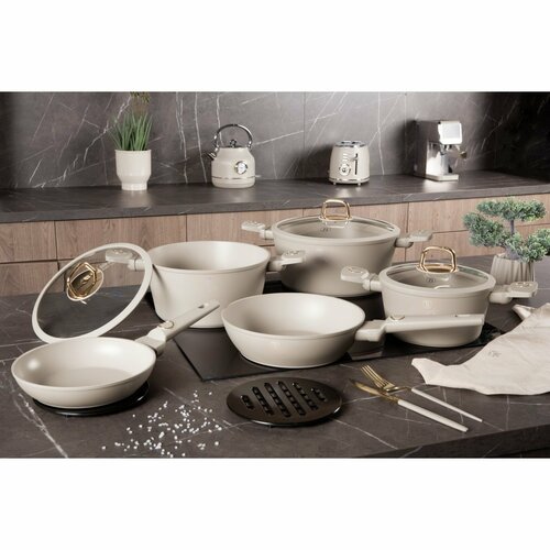 BerlingerHaus Set de 10 piese de vase cu suprafață din titan Sahara