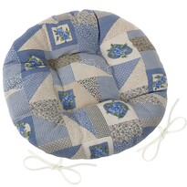 Bellatex EMA Patchwork kerek átvarrott székpárna kék, 40 cm Bellatex EMA Patchwork kerek átvarrott székpárna kék, 40 cm