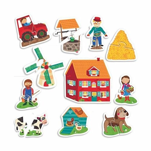 Headu Hmatové puzzle Farma 19x2 dílky (Montessori)