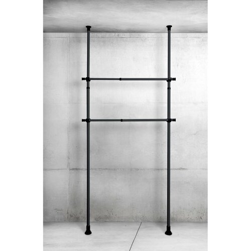 Wenko Set de 2 bare telescopice orizontale Herkules, negru