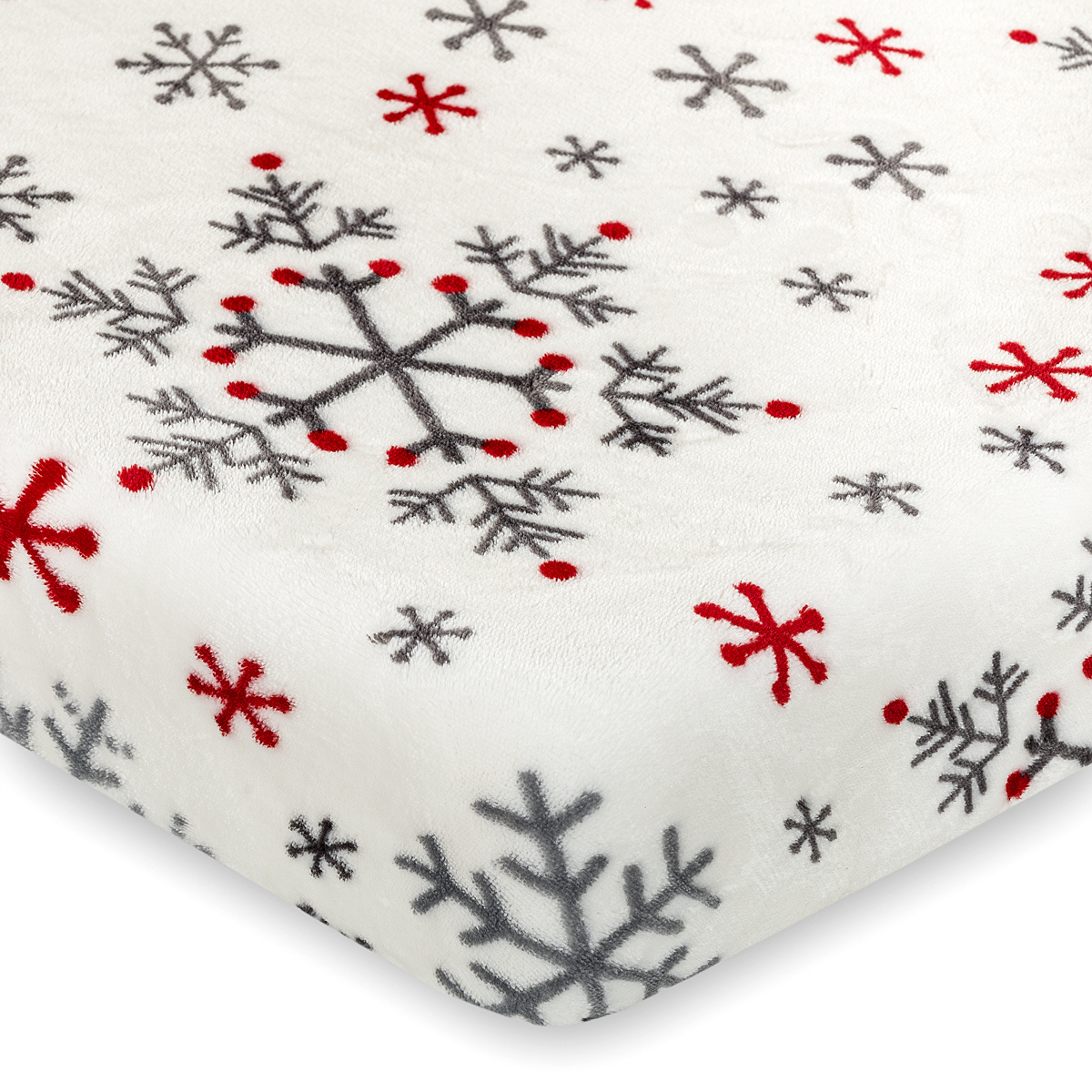 Poza Cearsaf de pat de Craciun 4Home Snowflakes,, microflanela, 180 x 200 cm