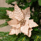 Floare de Crăciuniță 22 cm, catifea, cupru deschis