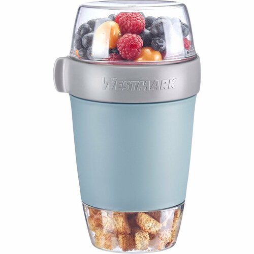 Westmark Trojdielna dóza na jedlo, 1150 ml, modrá
