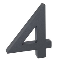 Hliníkové domovní číslo 4, 3D strukturovaný povrch