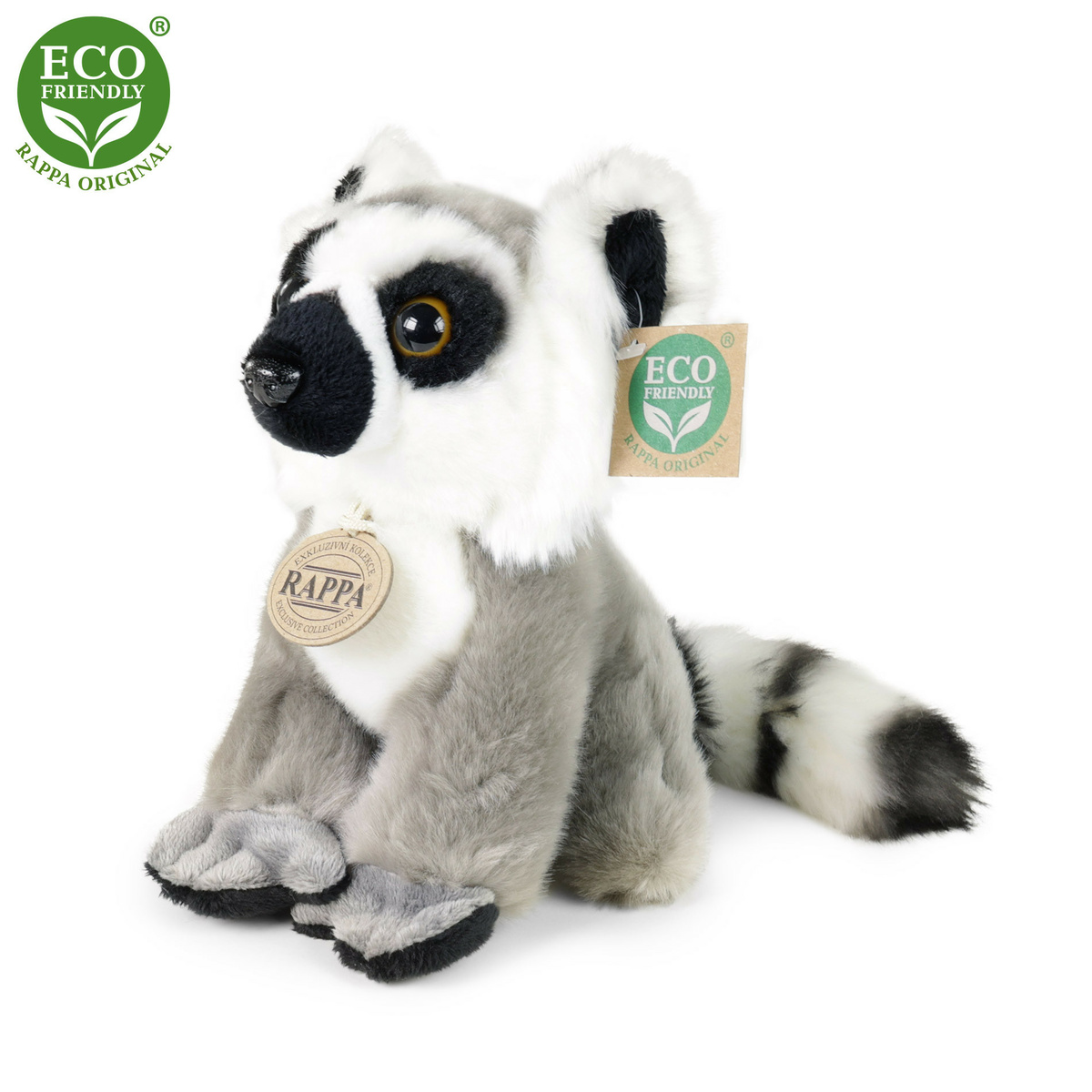 Rappa ülő maki plüss, 18 cm ECO-FRIENDLY