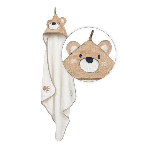 Babymatex Kinderbadetuch mit Kapuze Jimmy Bär, 80 x 80 cm