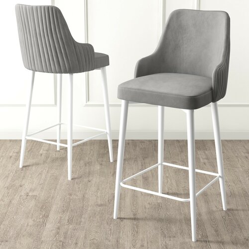 Zestaw krzeseł barowych Enox Grey and White, 6szt.