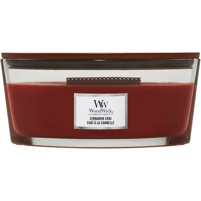 Woodwick Vonná svíčka loď Cinnamon Chai, 453 g