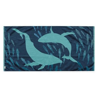 DecoKing Plažna brisača Dolphin, 90 x 180 cm