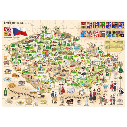 Puzzle Popular Harta Republicii Cehe, 160 piese
