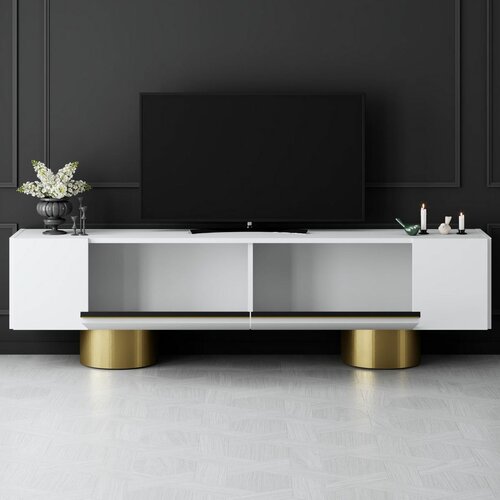 Stolik pod telewizor Bohem White and Gold