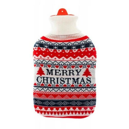 Termofor cu înveliș tricotat Merry Christmas, 2 l