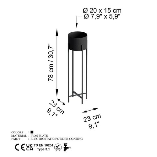 Suport metalic pentru flori GED-025 Loft negru