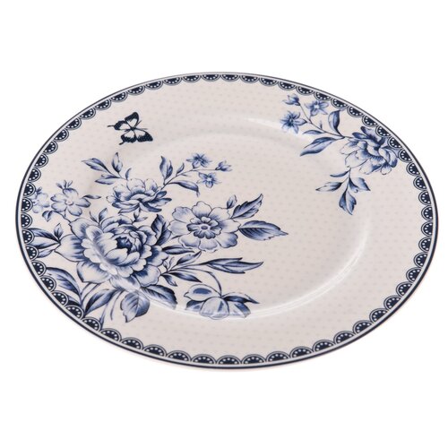 Porcelanový krožnik Blue Rose, 19,5 cm