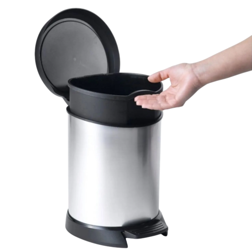 Curver Koš za smeti Decobin 5 L, srebrn