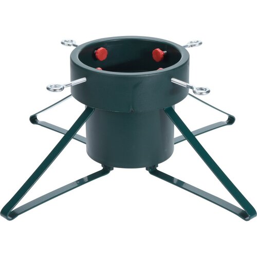 Weihnachtsbaumständer „Tetragon“, grün, 57 × 57 × 21,6 cm, für Bäume bis zu 2,5 m