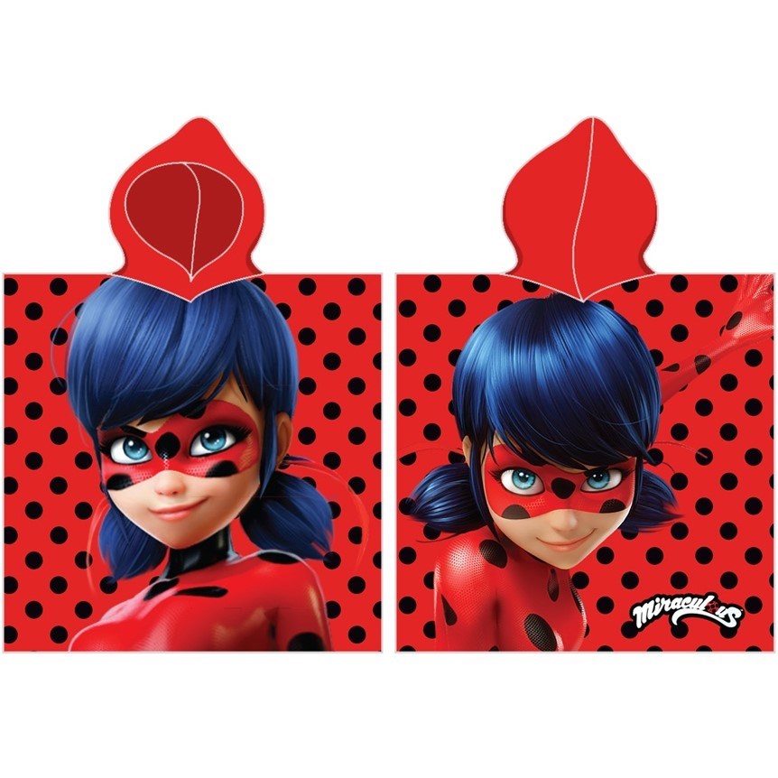 BedTex detské pončo s kapucou Ladybug, 50 x 100 cm