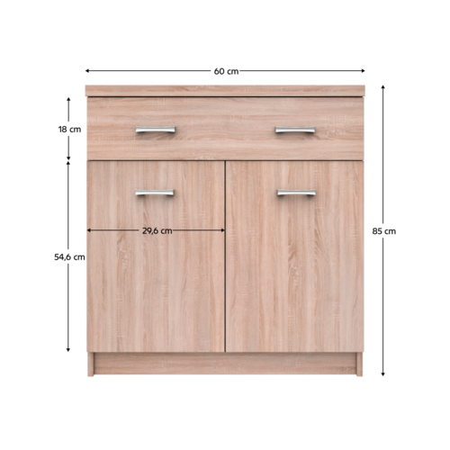 Dulap TOPTY 2D1S/60 tip 42, stejar Sonoma