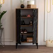 Skrinka na topánky Prag Walnut and Black Marble