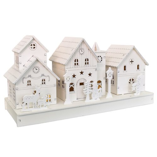 Świąteczna dekoracja świetlna Wioska, 28 x 14 x 11 cm, LED